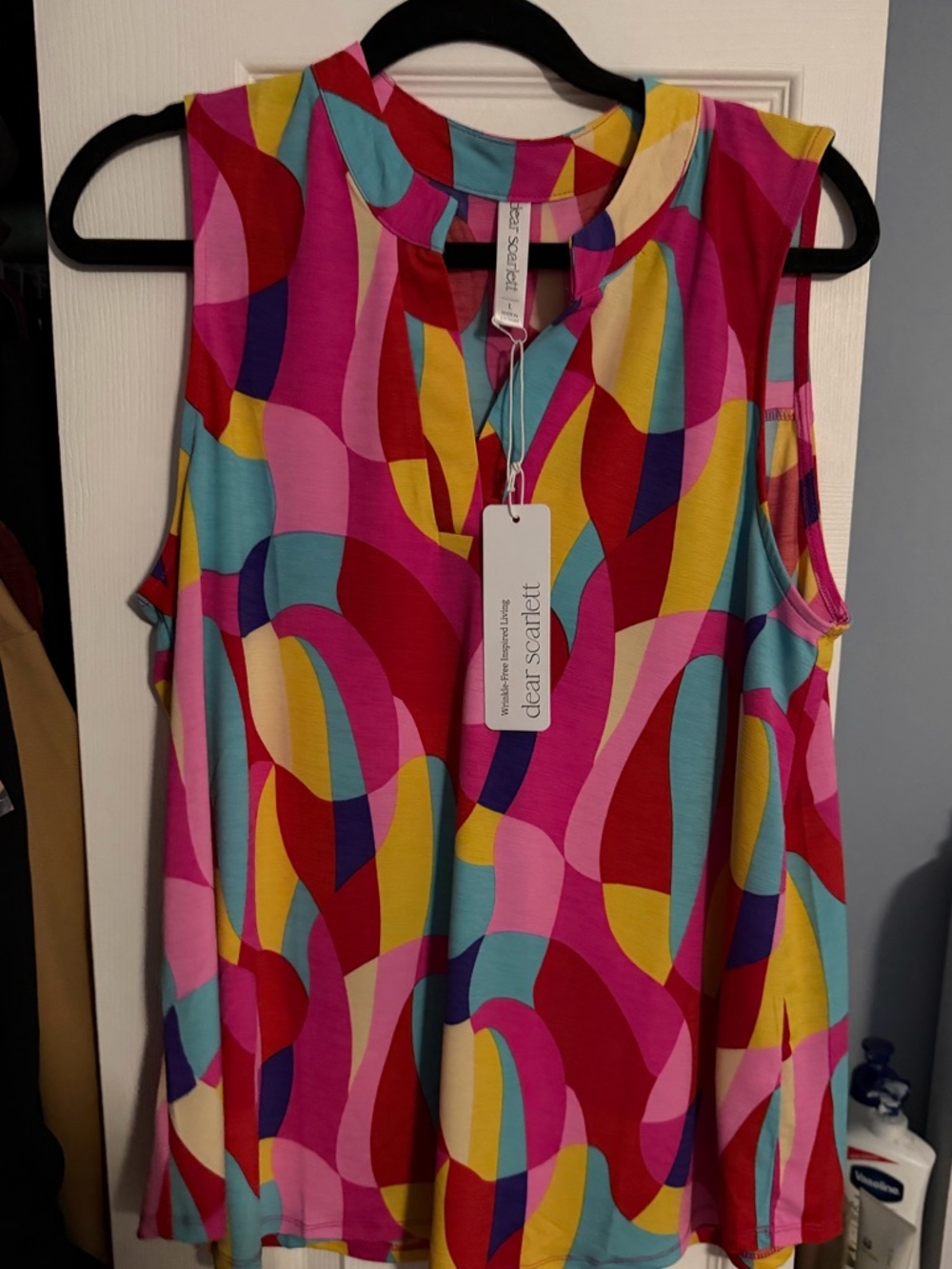 dear scarlett Multicolor Abstract Scoop-Neck Sleeveless Tank